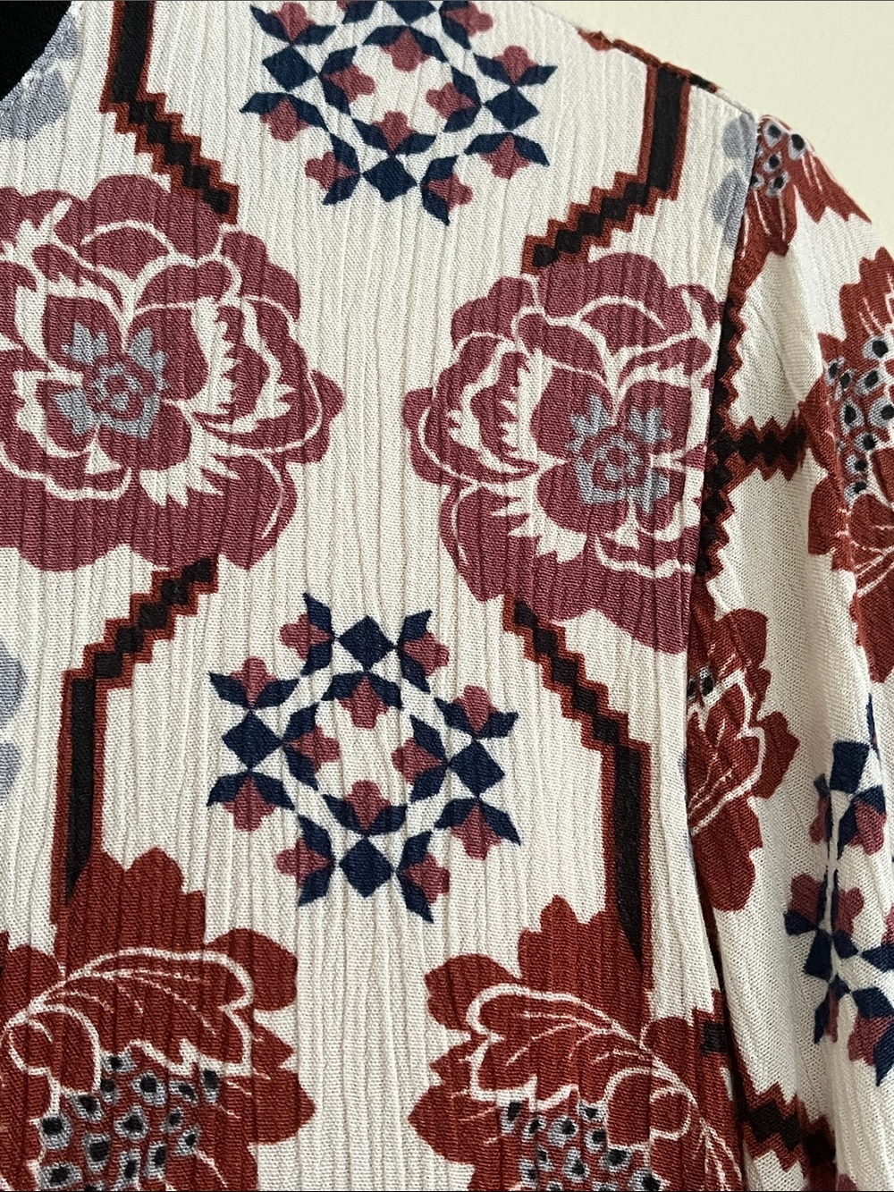 Chloe & Katie Floral Geo Zip Bomber Jacket - (has pockets) - Picture 4 of 8